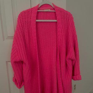 Urban Outfitters Neon Pink Cardigan